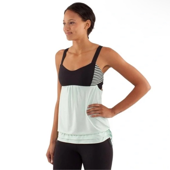 LULULEMON Run Back On Track Tank Top Mint Moment size 8 mint/seafoam/black - Picture 2 of 8